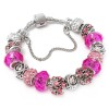 Bratara Pandora Argint Zodia Sagetator Roz, Inox, 19cm, Strasuri, Charmuri, Bratara Fashion Dama