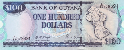 Guyana 100 Dolari ND (1999-2005) - P-31 UNC !!! foto