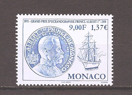 Monaco 2001 - A 30-a aniversare a Premiului pt. Oceanografie Prince Albert, MNH