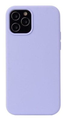 Husa din silicon compatibila cu iPhone 12 Pro Max, silk touch, interior din catifea, camera bump, Mov foto