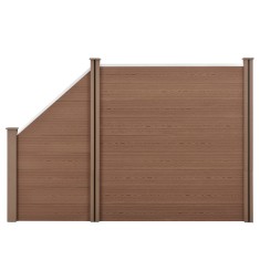 [neu.holz] Set Olimp gard WPC 1 panou patrat si 1 panou inclinat AAWP-9901, 183 x 277 cm, lemn/plastic, maro HausGarden Leisure