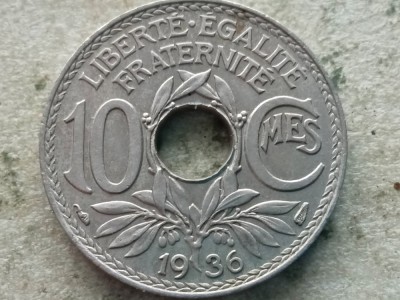 FRANTA-10 CENTIMES 1936 foto