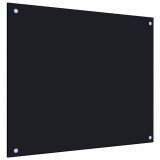 Gossi panou antistropi de bucatarie, negru 70x60 cm sticla securizata