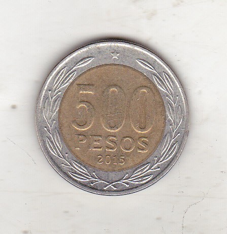 bnk mnd Chile 500 pesos 2015 bimetal