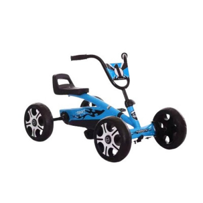 Kart pentru copii cu cadru metalic si roti EVA albastru foto