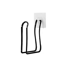 Suport din metal vertical, pentru hartie igienica, prindere cu adeziv, SY079B, negru mat