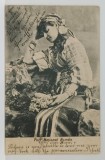 TANARA IN PORT NATIONAL ROMANESC , IN STUDIO , CARTE POSTALA ILUSTRATA , CLASICA , 1906
