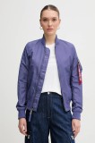 Alpha Industries geaca MA-1 TT Wmn culoarea violet, de tranzitie, 141041