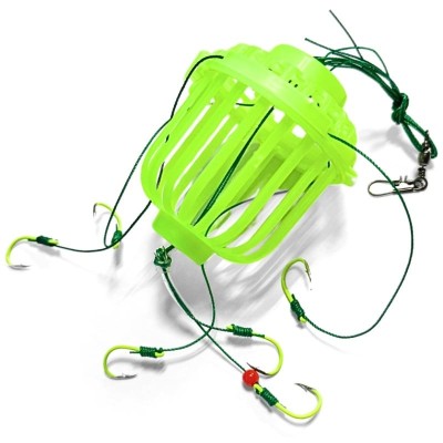 Montura cu 6 Carlige pentru pescuit iUni, Cosulet Nada, Momeala pasta sau Plancton artificial, 6.5x5.5x5.5 cm foto