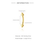 Cumpara ieftin Piercing din Argint 925 Placat cu Aur, Model Bara Curbata cu Spini Conuri