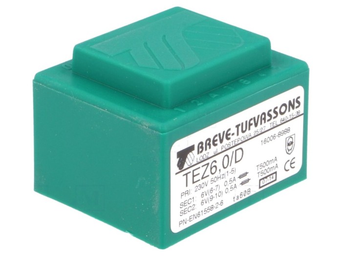 Transformator &icirc;ncapsulat 6VA 230V 6V PCB