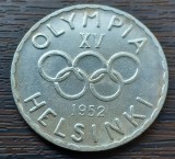 (A472) MONEDA ARGINT FINLANDA - 500 MARKKAA 1952, JOCURILE OLIMPICE, MAI RARA, Europa