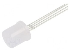 LED RGB 10mm 68-100mcd, 150-220mcd, 330-500mcd, unghi de 180&deg;, Nr. term: 4
