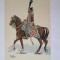 Carte postala necirculata semnata ilustrator francez 1907:Ofiter de husari 1805