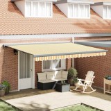 vidaXL Cortina Retractabilă Portocalie și albă 450 &times; 300 cm