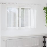vidaXL Perdele cu perdele 2 pcs Alb 140 x 140 cm Poliester