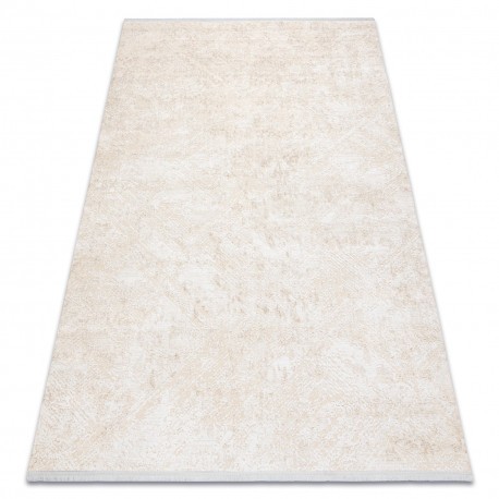 Covor modern DUKE 51541 crem - Geometric, structurat, foarte moale, franjuri, 200x290 cm