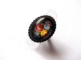 Inel sticla cu flori 45708