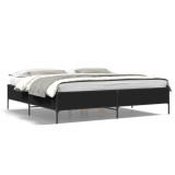 Cadru de pat, negru, 200x200 cm, lemn prelucrat si metal GartenMobel Dekor, vidaXL