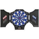 SPORTNOW Cib joc de darts electronic inchis cu 2 usi 31 jocuri pana la 8 jucatori afisaj LCD difuzor negru | Aosom Romania