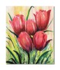 Tablou pictat manual, Lalele, 60x50cm acril pe panza, in cutit efect 3D, Kenny Varniote