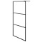 Paravan dus walk-in, negru, 80x195 cm, sticla ESG transparenta