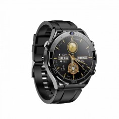 Smartwatch iSEN Watch T7, Negru, 4G, 1.5 AMOLED, HD Dual Camera, Android 10, 6GB RAM + 128GB ROM, WiFi 5G, GPS, 800mAh, IP67, Curea silicon