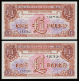 Marea Britanie_2 bancnote x 1 lira sterlina 1956_UNC_E/1 527509-510