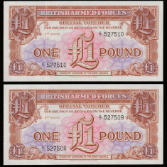 Marea Britanie_2 bancnote x 1 lira sterlina 1956_UNC_E/1 527509-510