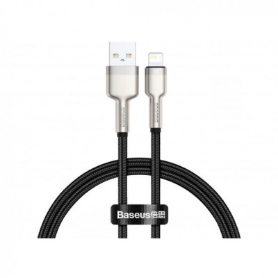 CABLU alimentare/date Baseus Cafule Metal, Fast Charging DataCable pt. smartphone, USB la Lightning Iphone 2.4A, braided,0.25m, negru &amp;quot;CALJK-01&amp;quot; foto