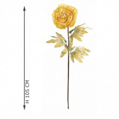 Floarea artificiala Peonia galbena 105 cm foto