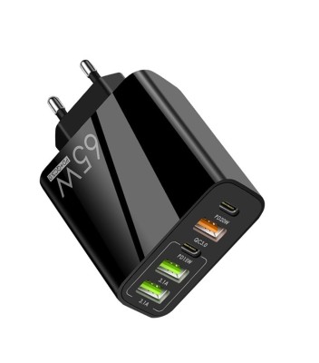 Incarcator Retea 5 Porturi, PRESTIGE CHARGE&amp;reg;, total 65W Fast Charge, 3 x USB, 2 x Type-C, Compatibil iPhone, Samsung, Huawey, Tableta foto
