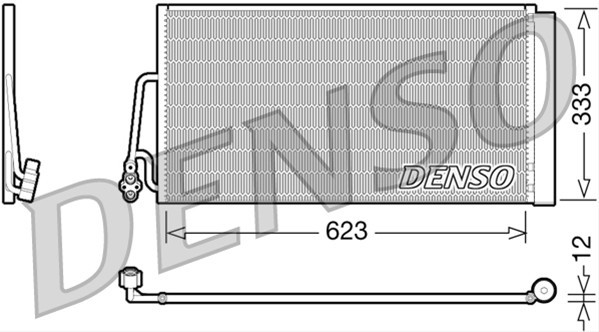 Condensator climatizare AC Denso, MINI COUNTRYMAN/PACEMAN, 03.2010-10.2016; MINI, 10.2006-02.2012 motor 1,4; 1,6/1,6 T; 1,6 D; 2,0 d/sd;, aluminiu/ a