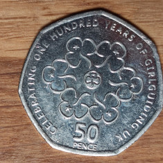 Anglia - moneda de colectie - 50 pence 2010 - comemorativa - Girlguiding