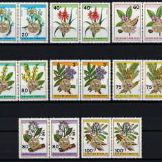 RWANDA 1969 - Flori si plante medicinale africane/serie completa, perechi MNH