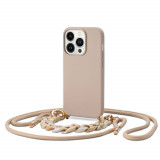 Husa Tech-Protect Icon Chain pentru Apple iPhone 14 Pro Beige, Silicon, Carcasa