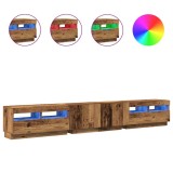 Cumpara ieftin Dulap TV cu lumini LED lemn vechi 260x35x40 cm lemn prelucrat