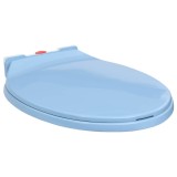 Cumpara ieftin Capac WC inchidere silentioasa eliberare rapida albastru oval