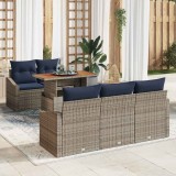 vidaXL Set de canapele pentru grădină 6 pcs Gri Rattan poli 3358516