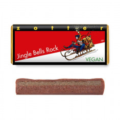 Bio & Fair ciocolata neagra 70% cacao umpluta cu martipan si ganache de vin rosu, Jingle Bells Rock, 70g Zotter