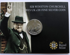 Marea Britanie 20 lire pounds 2015 Churchill foto