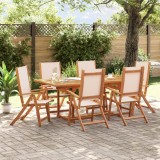 vidaXL Set mobilier de grădină, 7 piese, lemn masiv acacia/textilenă