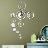 Cumpara ieftin Ceas Decorativ Oglinda Acrilica, Fara Zgomot, 80 cm x 40 cm, Planetar, Argintiu