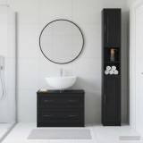 Cumpara ieftin Set de dulapuri pentru baie, 2 piese UTRECHT Negru