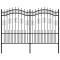 Gard de gradina cu varf tip sulita, negru, 240x150 cm, otel vopsit in camp electrostatic