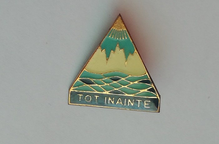 QW9 K 86 - Insigna - tematica pionieri - turism - Tot inainte