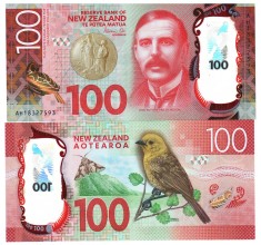 Noua Zeelanda 100 Dolari 2015-2016 P-195 Polimer UNC