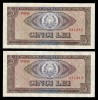 Romania, 2 consecutive de 5 lei 1966_starea din poze_ F.0184-441282/283