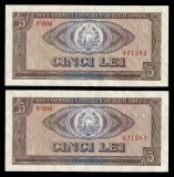 Romania, 2 consecutive de 5 lei 1966_starea din poze_ F.0184-441282/283