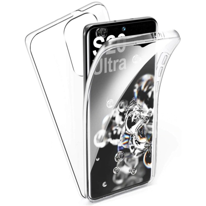 Husa compatibil cu SAMSUNG Galaxy S20 Ultra / S20 Ultra 5G 360 de grade transparenta Full Body TPU(fata + spate)